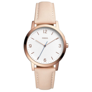 Uhrenarmband Fossil FS5430 Leder Rosa 20mm